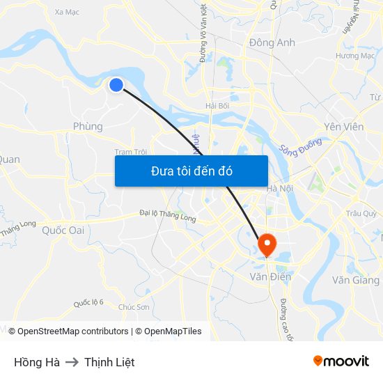 Hồng Hà to Thịnh Liệt map