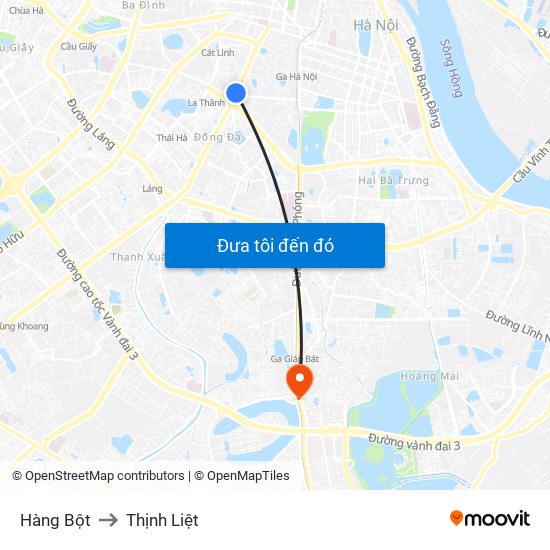 Hàng Bột to Thịnh Liệt map