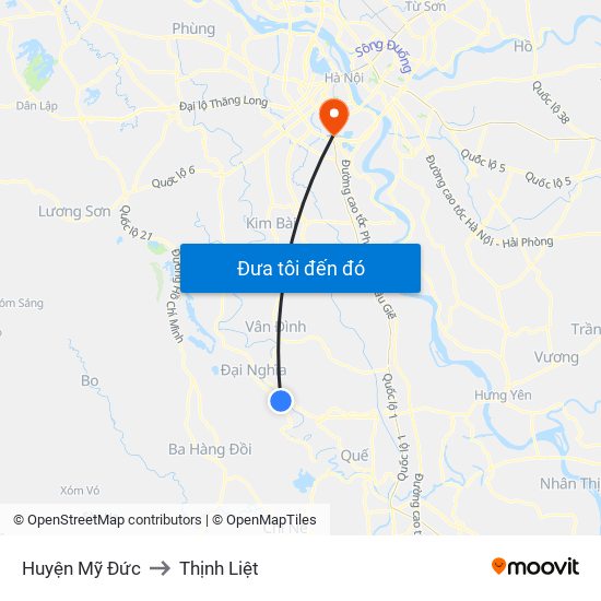 Huyện Mỹ Đức to Thịnh Liệt map