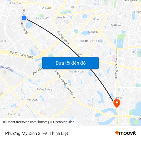 Phường Mỹ Đình 2 to Thịnh Liệt map