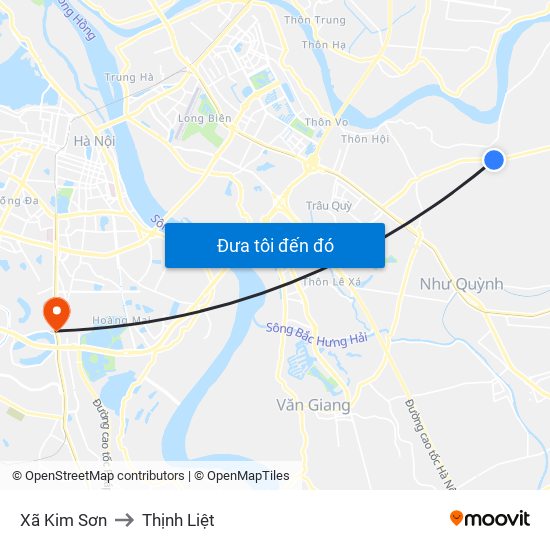 Xã Kim Sơn to Thịnh Liệt map