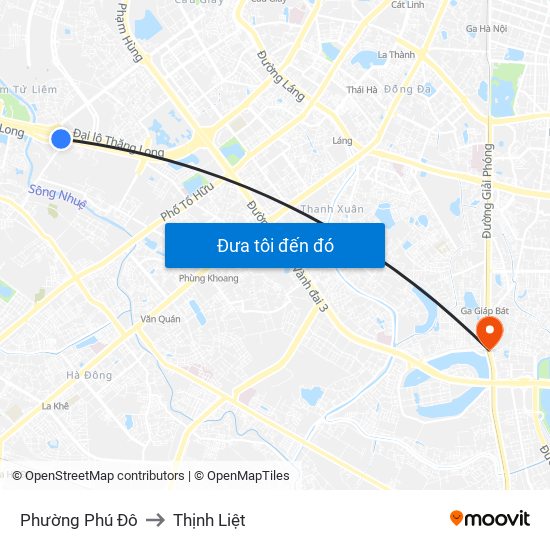 Phường Phú Đô to Thịnh Liệt map