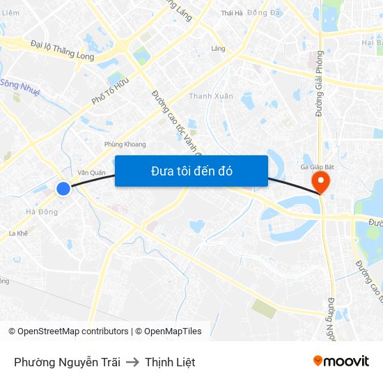 Phường Nguyễn Trãi to Thịnh Liệt map