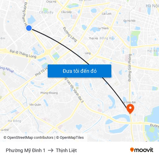 Phường Mỹ Đình 1 to Thịnh Liệt map