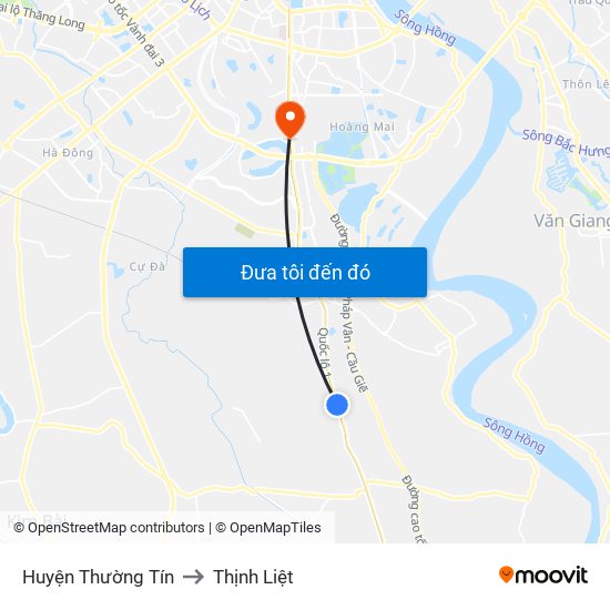 Huyện Thường Tín to Thịnh Liệt map