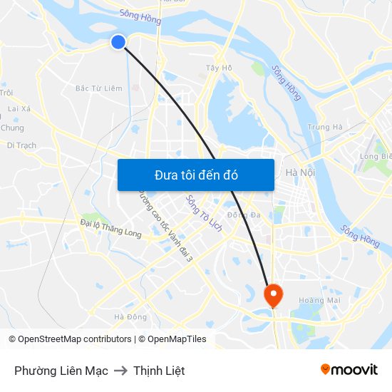 Phường Liên Mạc to Thịnh Liệt map