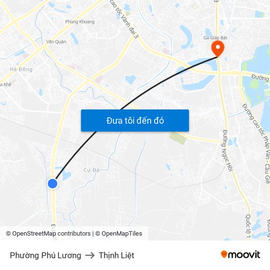 Phường Phú Lương to Thịnh Liệt map