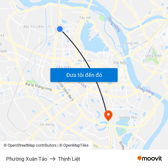 Phường Xuân Tảo to Thịnh Liệt map