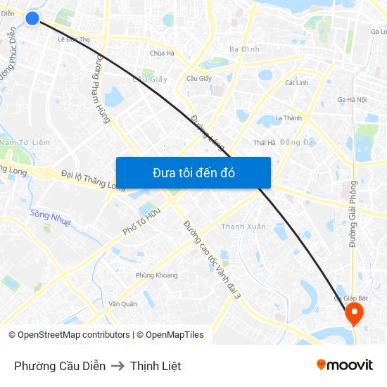 Phường Cầu Diễn to Thịnh Liệt map