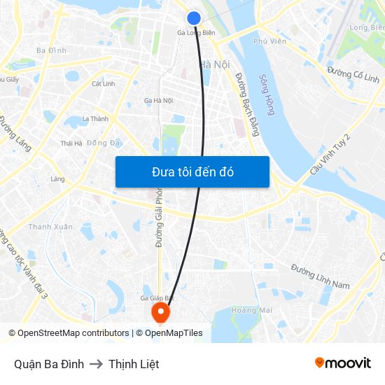 Quận Ba Đình to Thịnh Liệt map