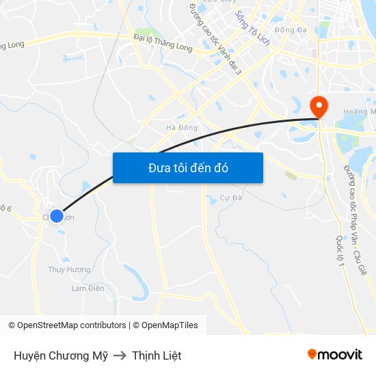 Huyện Chương Mỹ to Thịnh Liệt map