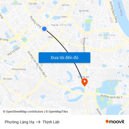 Phường Láng Hạ to Thịnh Liệt map