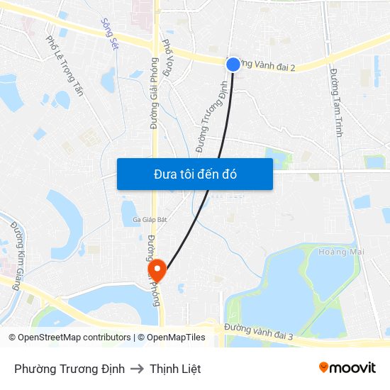 Phường Trương Định to Thịnh Liệt map