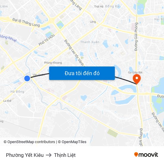 Phường Yết Kiêu to Thịnh Liệt map