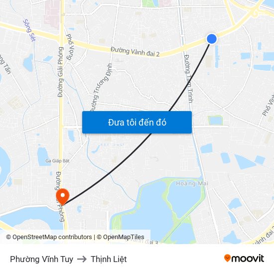 Phường Vĩnh Tuy to Thịnh Liệt map