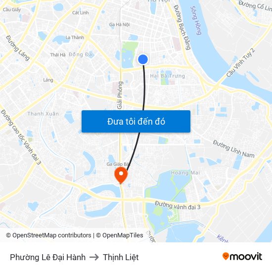 Phường Lê Đại Hành to Thịnh Liệt map