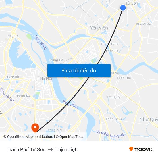 Thành Phố Từ Sơn to Thịnh Liệt map