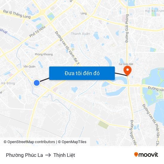 Phường Phúc La to Thịnh Liệt map