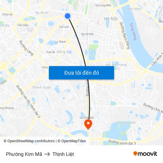 Phường Kim Mã to Thịnh Liệt map