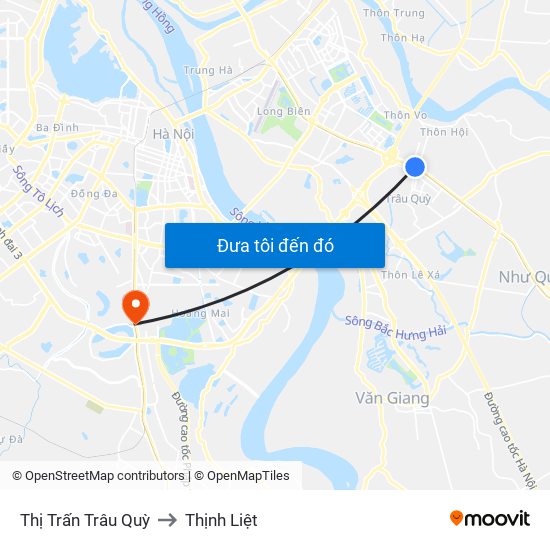 Thị Trấn Trâu Quỳ to Thịnh Liệt map