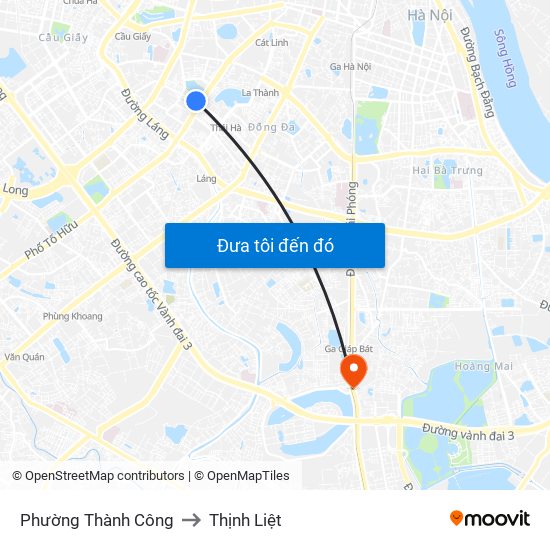 Phường Thành Công to Thịnh Liệt map