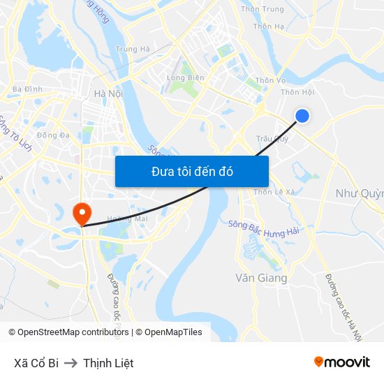 Xã Cổ Bi to Thịnh Liệt map