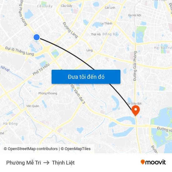 Phường Mễ Trì to Thịnh Liệt map