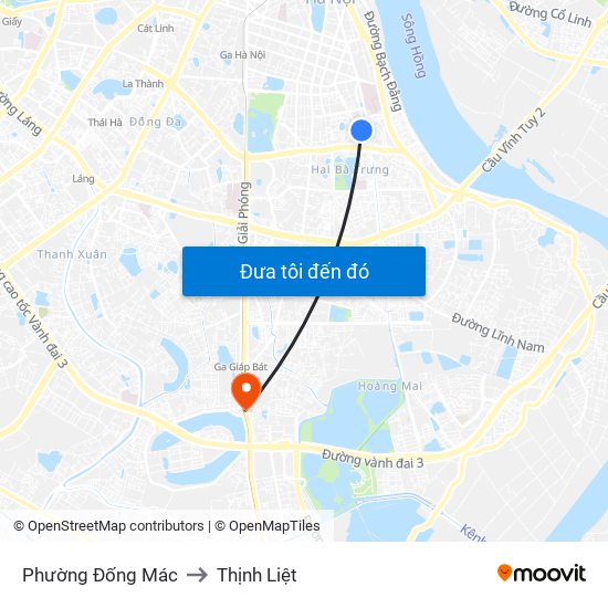 Phường Đống Mác to Thịnh Liệt map