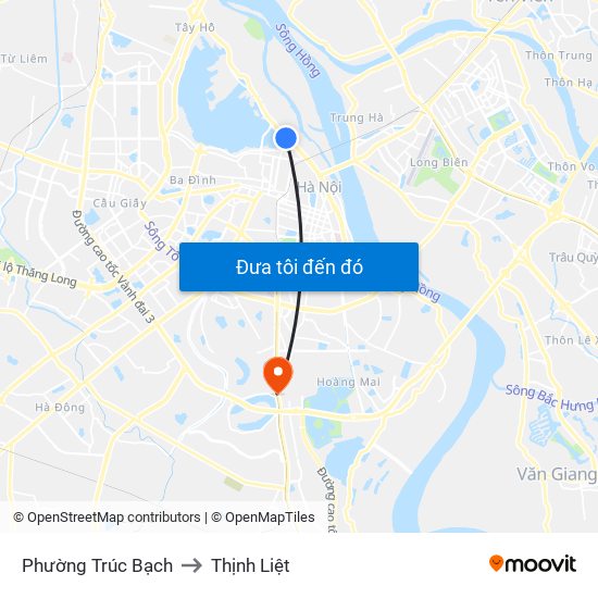 Phường Trúc Bạch to Thịnh Liệt map