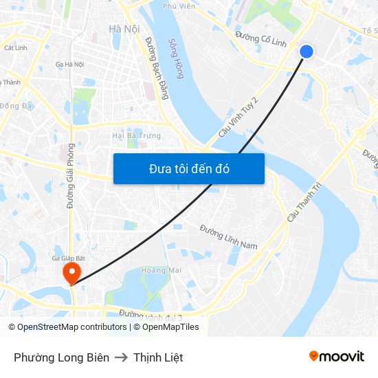 Phường Long Biên to Thịnh Liệt map