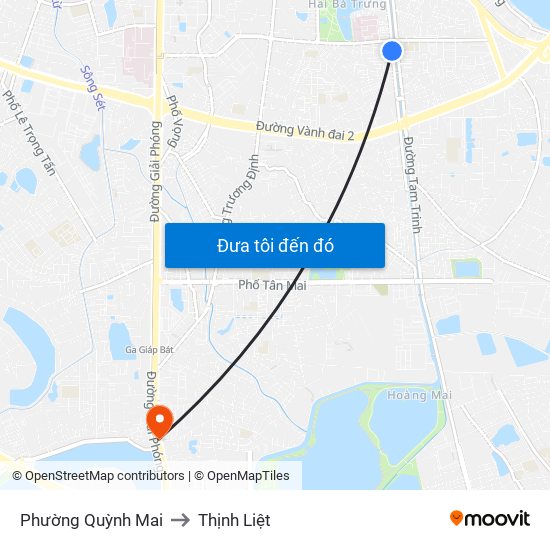 Phường Quỳnh Mai to Thịnh Liệt map