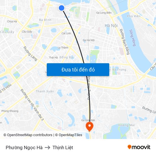 Phường Ngọc Hà to Thịnh Liệt map