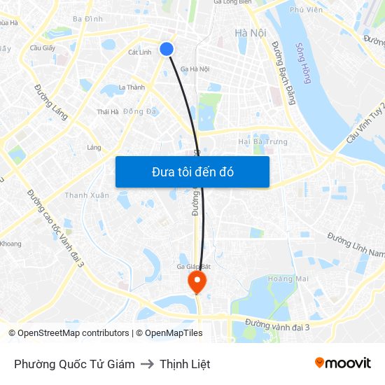 Phường Quốc Tử Giám to Thịnh Liệt map