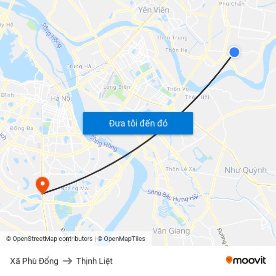 Xã Phù Đổng to Thịnh Liệt map