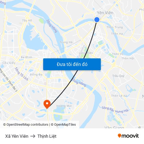 Xã Yên Viên to Thịnh Liệt map