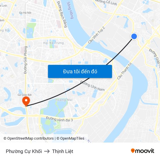 Phường Cự Khối to Thịnh Liệt map