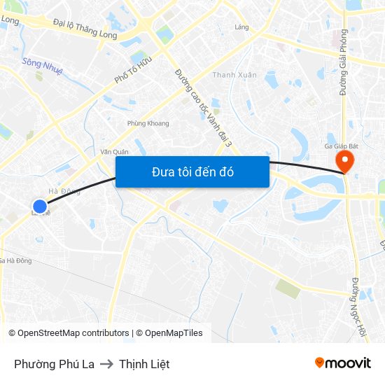 Phường Phú La to Thịnh Liệt map