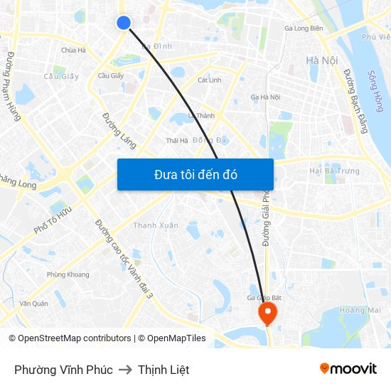 Phường Vĩnh Phúc to Thịnh Liệt map