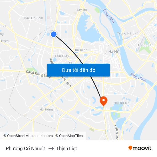 Phường Cổ Nhuế 1 to Thịnh Liệt map