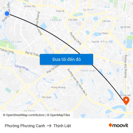 Phường Phương Canh to Thịnh Liệt map