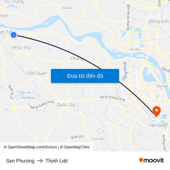 Sen Phương to Thịnh Liệt map