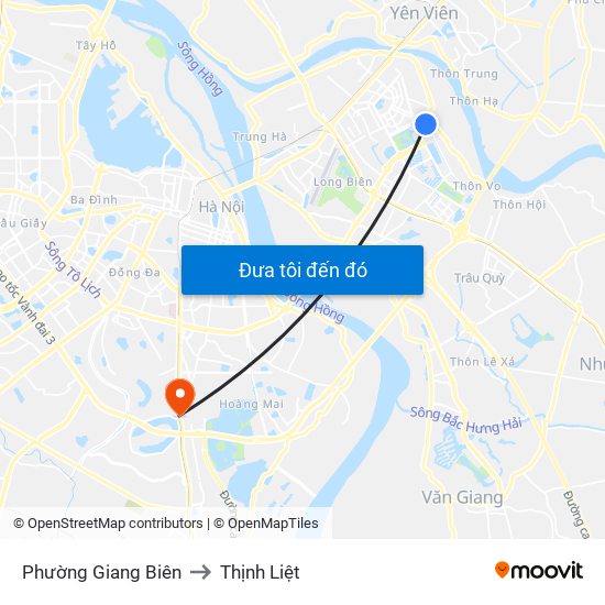 Phường Giang Biên to Thịnh Liệt map