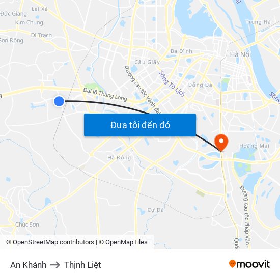 An Khánh to Thịnh Liệt map