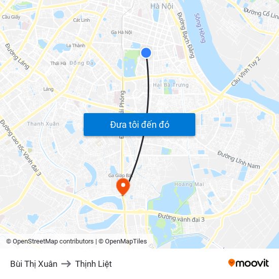 Bùi Thị Xuân to Thịnh Liệt map