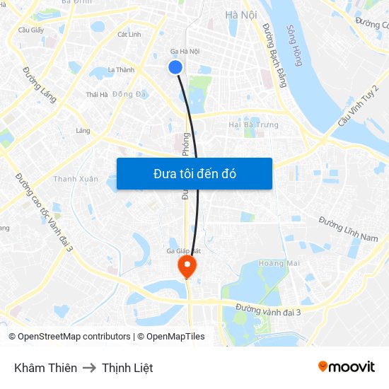 Khâm Thiên to Thịnh Liệt map