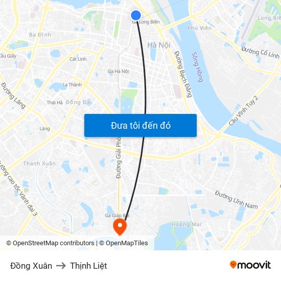 Đồng Xuân to Thịnh Liệt map
