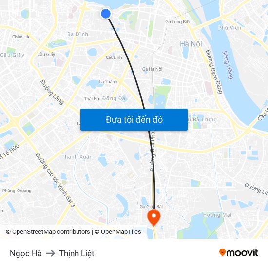 Ngọc Hà to Thịnh Liệt map