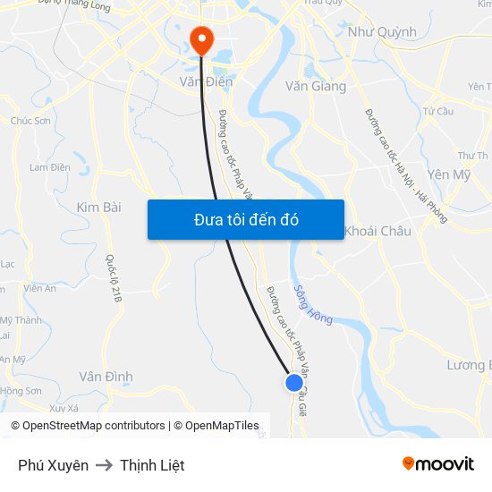 Phú Xuyên to Thịnh Liệt map