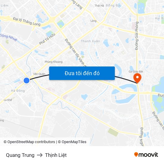 Quang Trung to Thịnh Liệt map