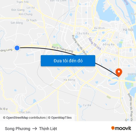 Song Phương to Thịnh Liệt map